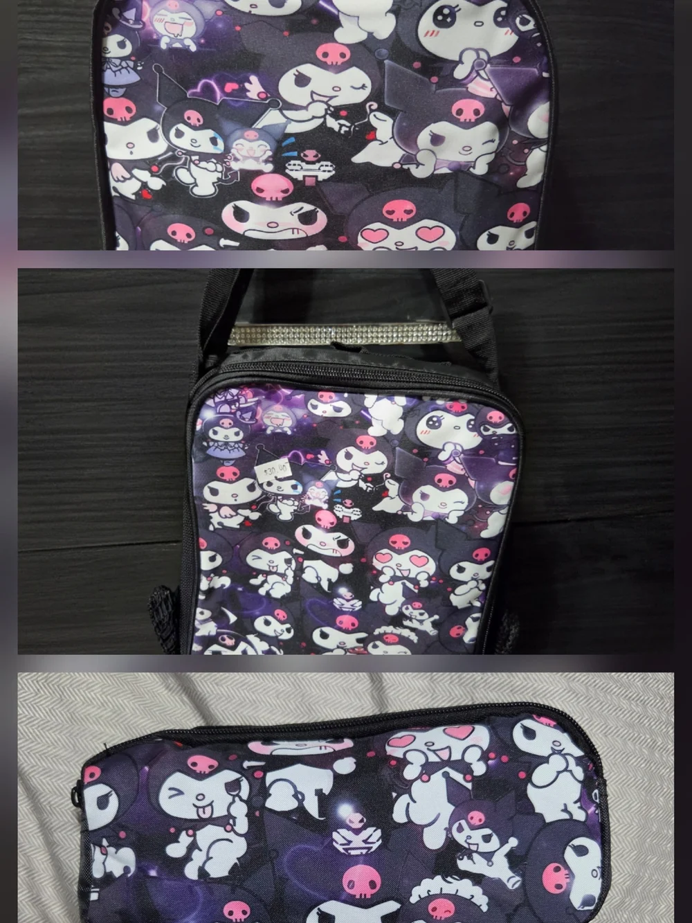 Kuromi Set Backpack, Lunchbox, Pencil Pouch